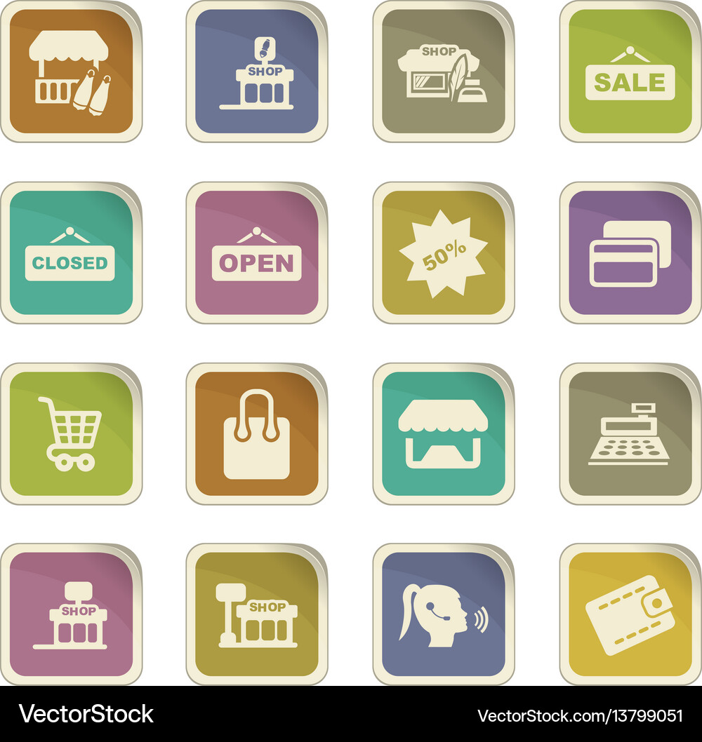Shop icons set Royalty Free Vector Image - VectorStock