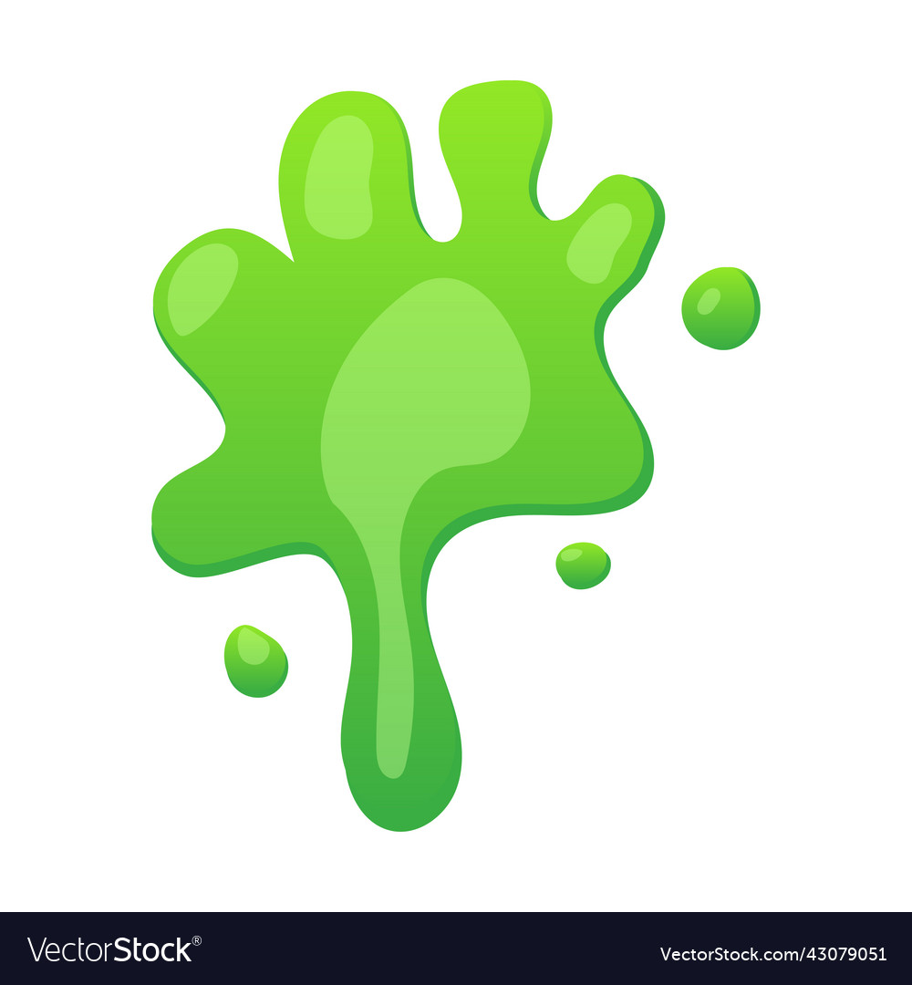 Slime blob liquid drop and green paint drip Vector Image