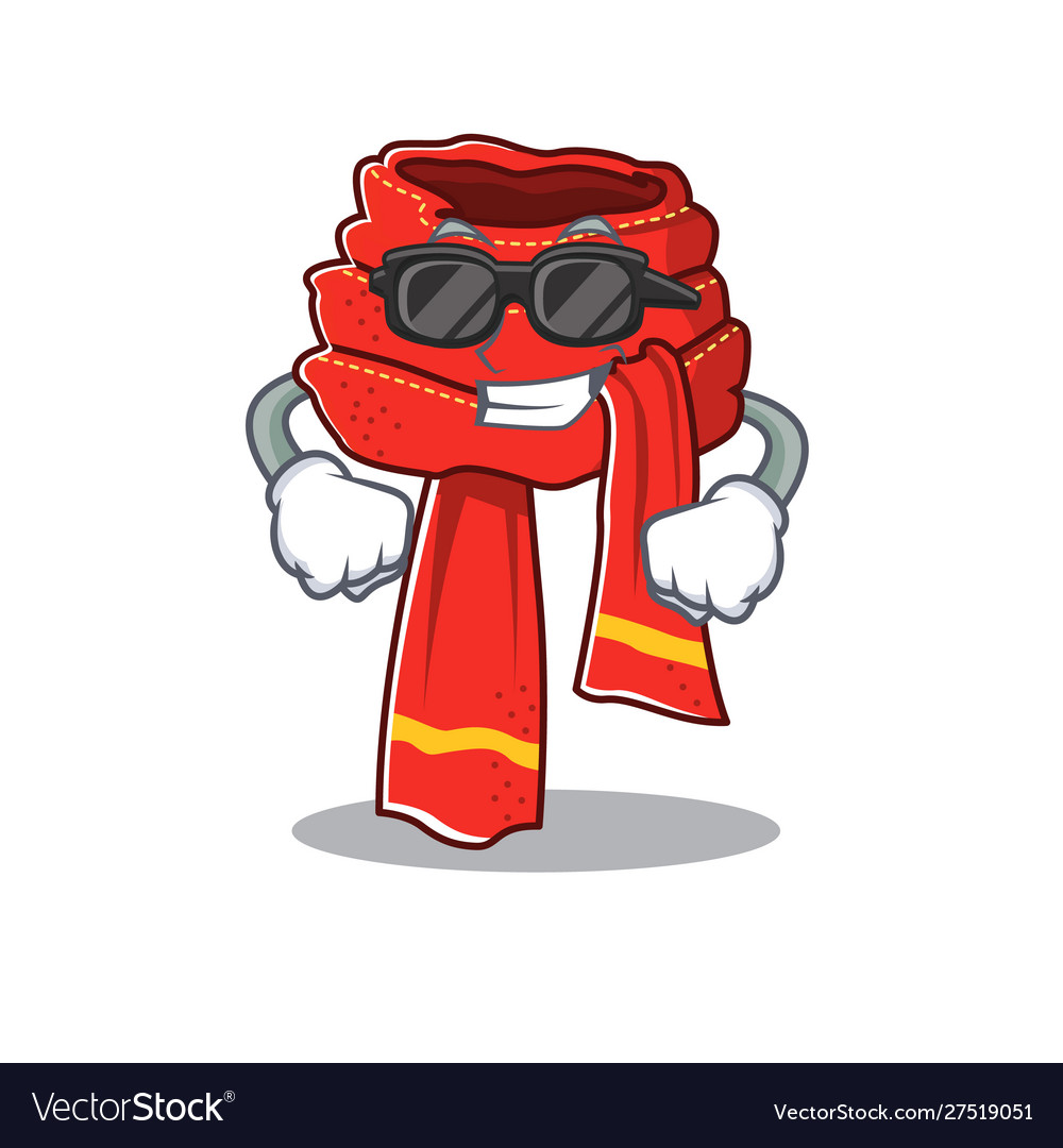 Super cool scarf mascot isolated in cartoon