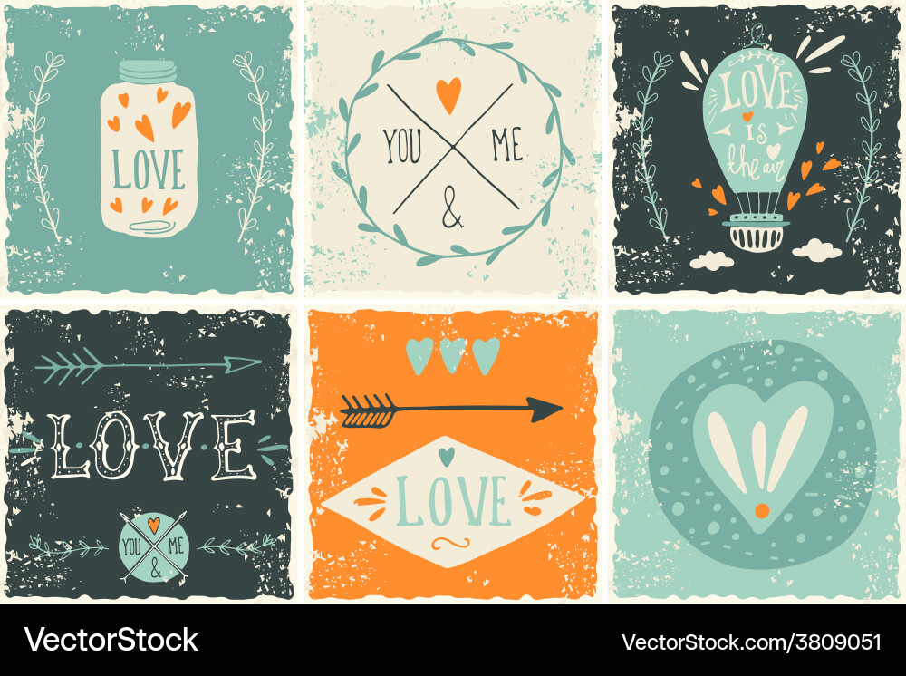 Valentines day design elements Royalty Free Vector Image