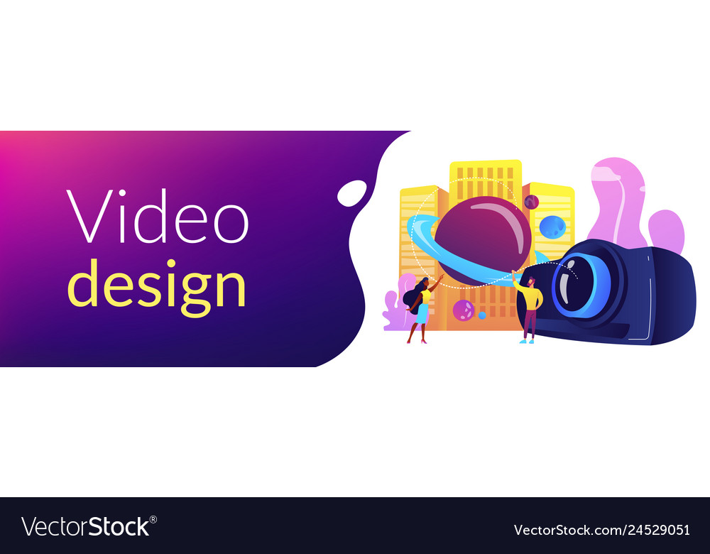 Video Design Concept Banner Header Royalty Free Vector Image