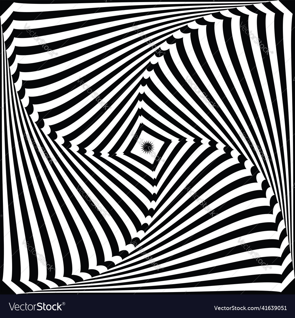 Whirl movement in abstract op art lines pattern