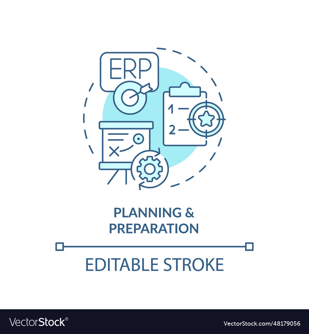 2d planning and preparation blue icon concept Vector Image