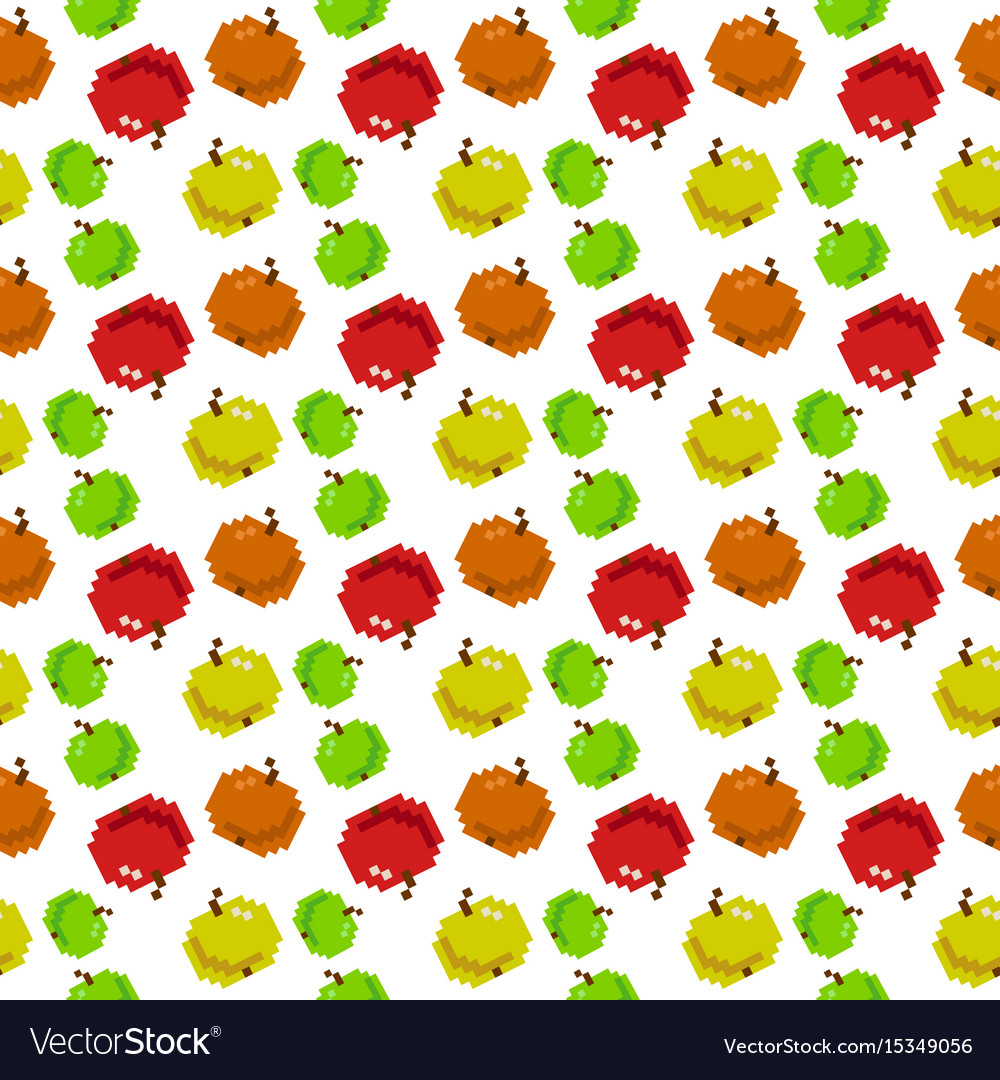 8 bit seamless pattern with apples perfect