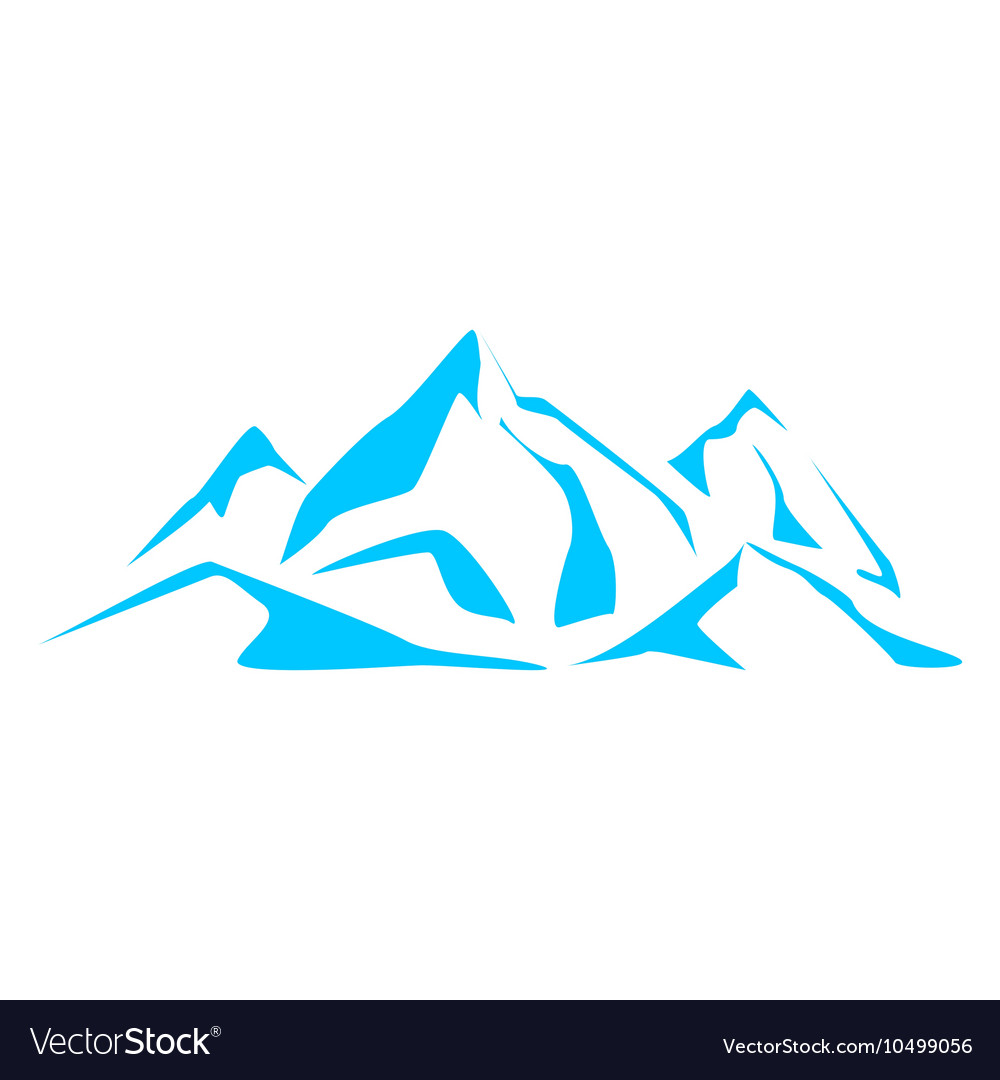 Abstract symbols blue mountains Royalty Free Vector Image