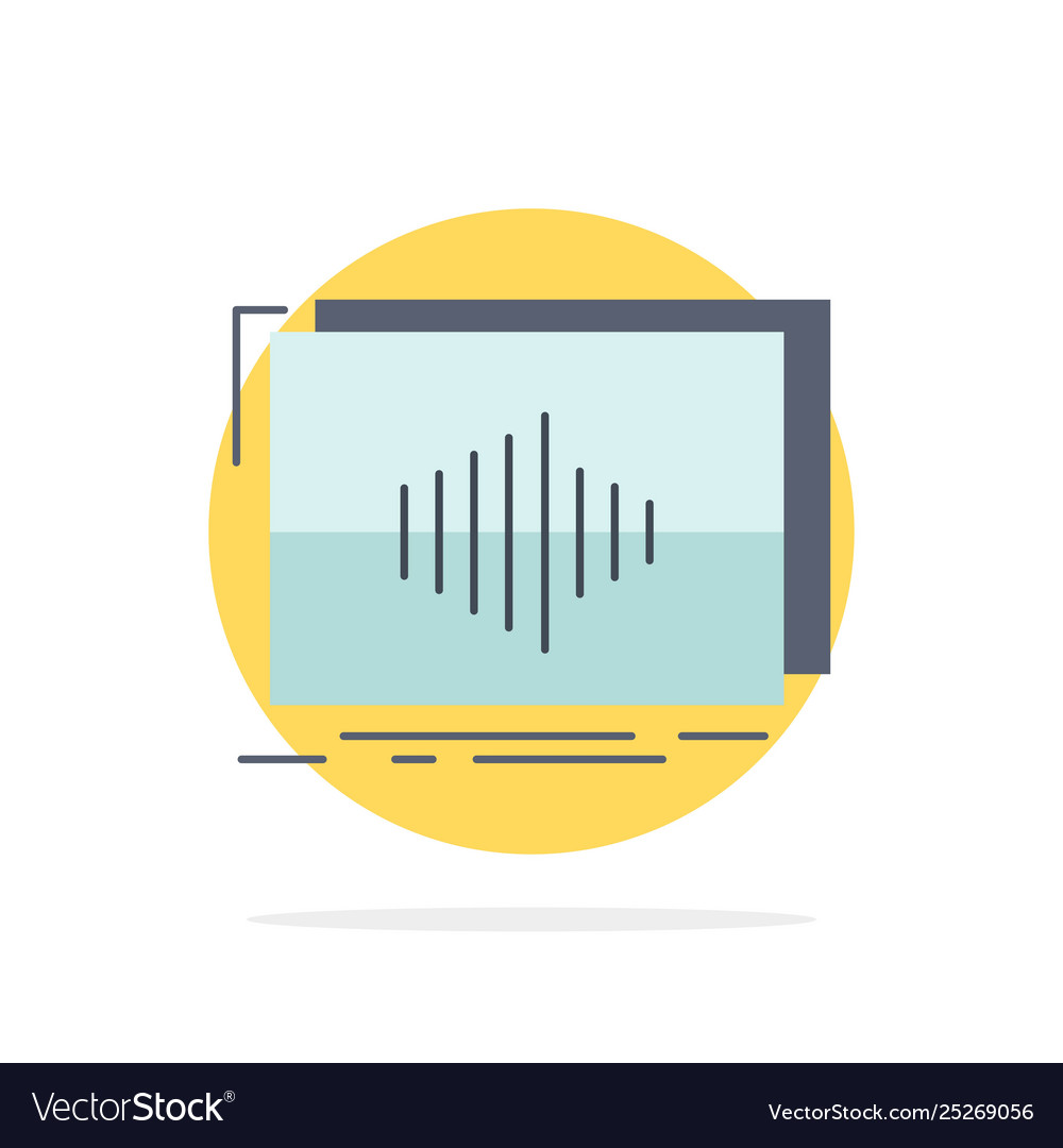 Audio frequency hertz sequence wave flat color