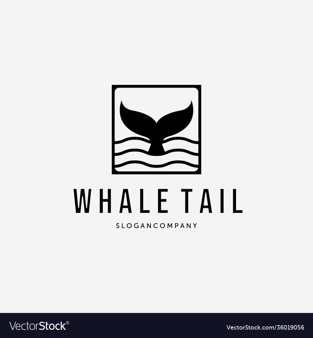 Badfe humpback whale tail logo vintage design Vector Image