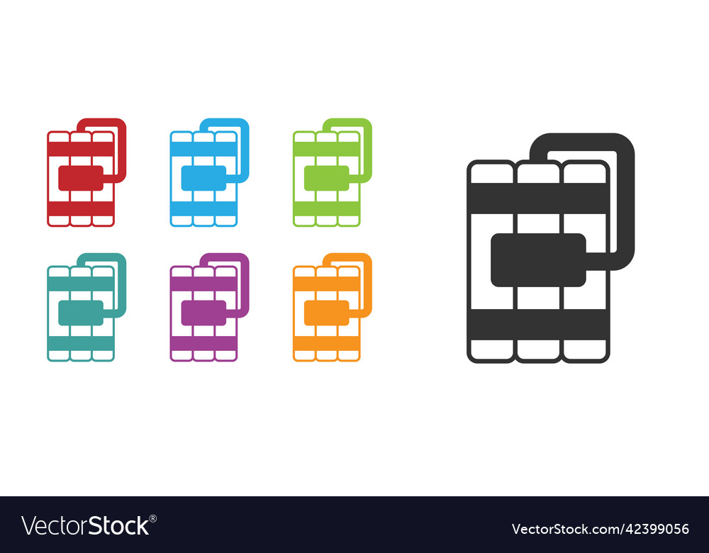 Black detonate dynamite bomb stick and timer clock vector image Black detonate dynamite bomb stick and timer clock