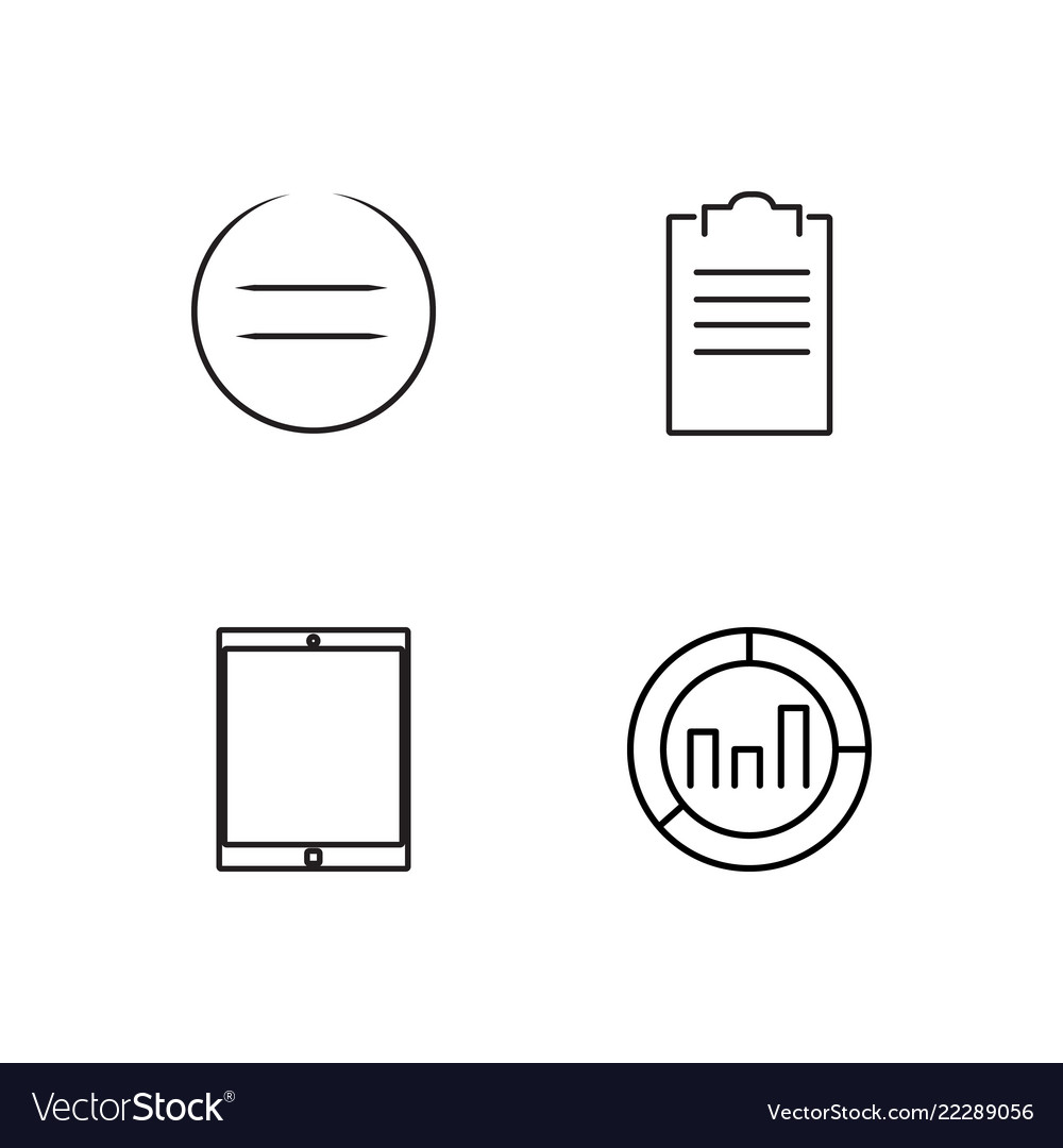 Business simple outlined icons set