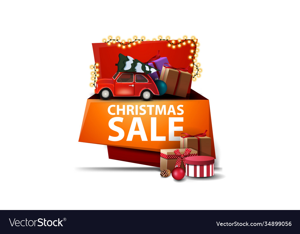 Christmas sale isolated cartoon banner Royalty Free Vector