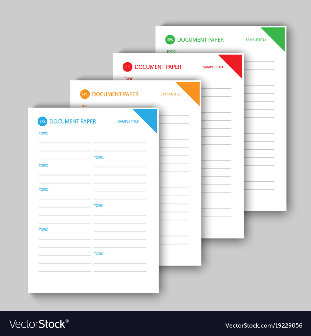Different color document papers