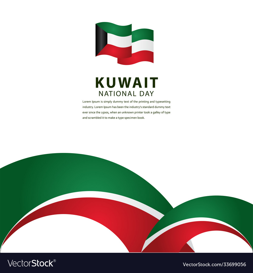 Happy kuwait independence day celebration Vector Image