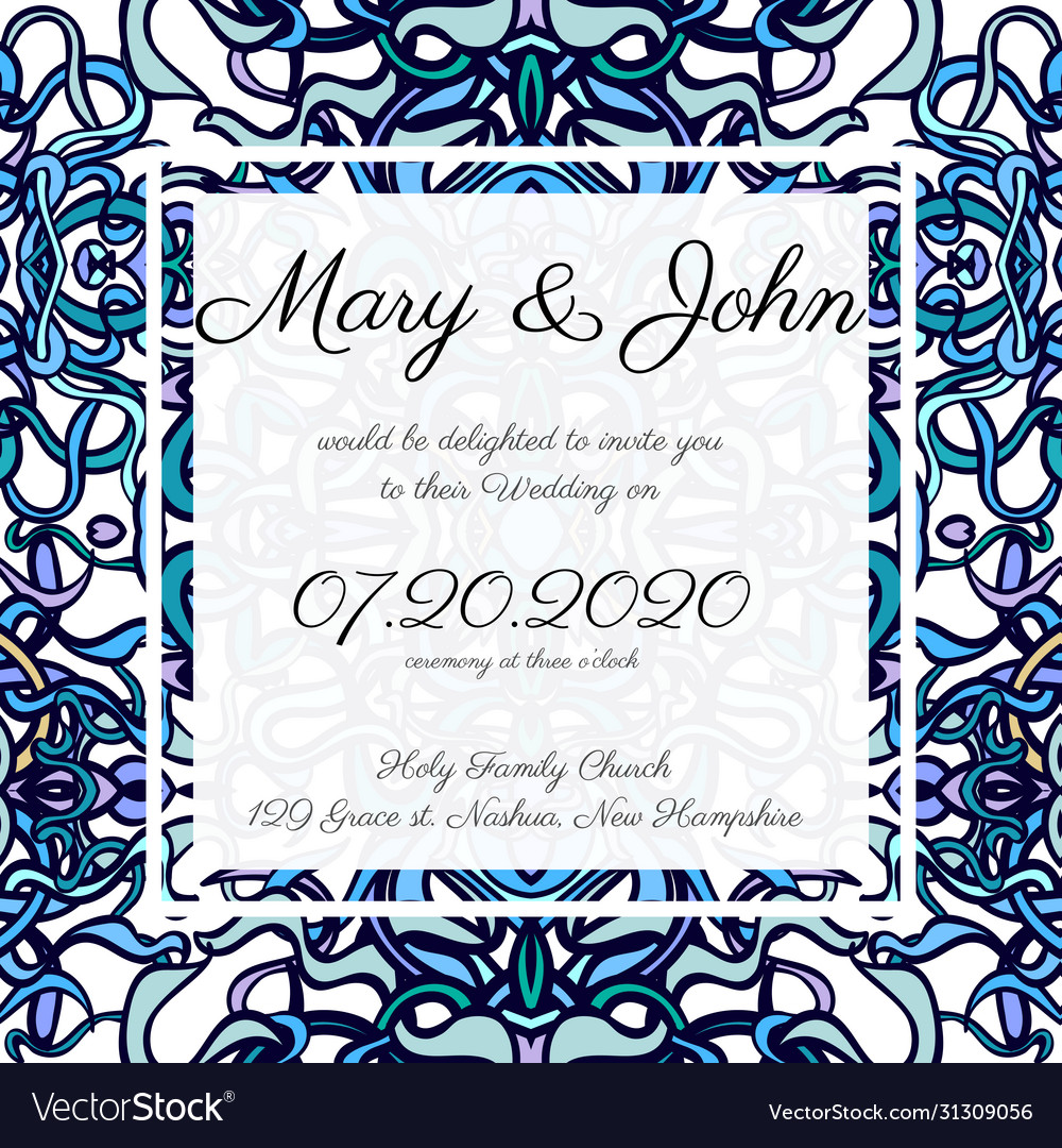 Invitation card template with openwork pattern