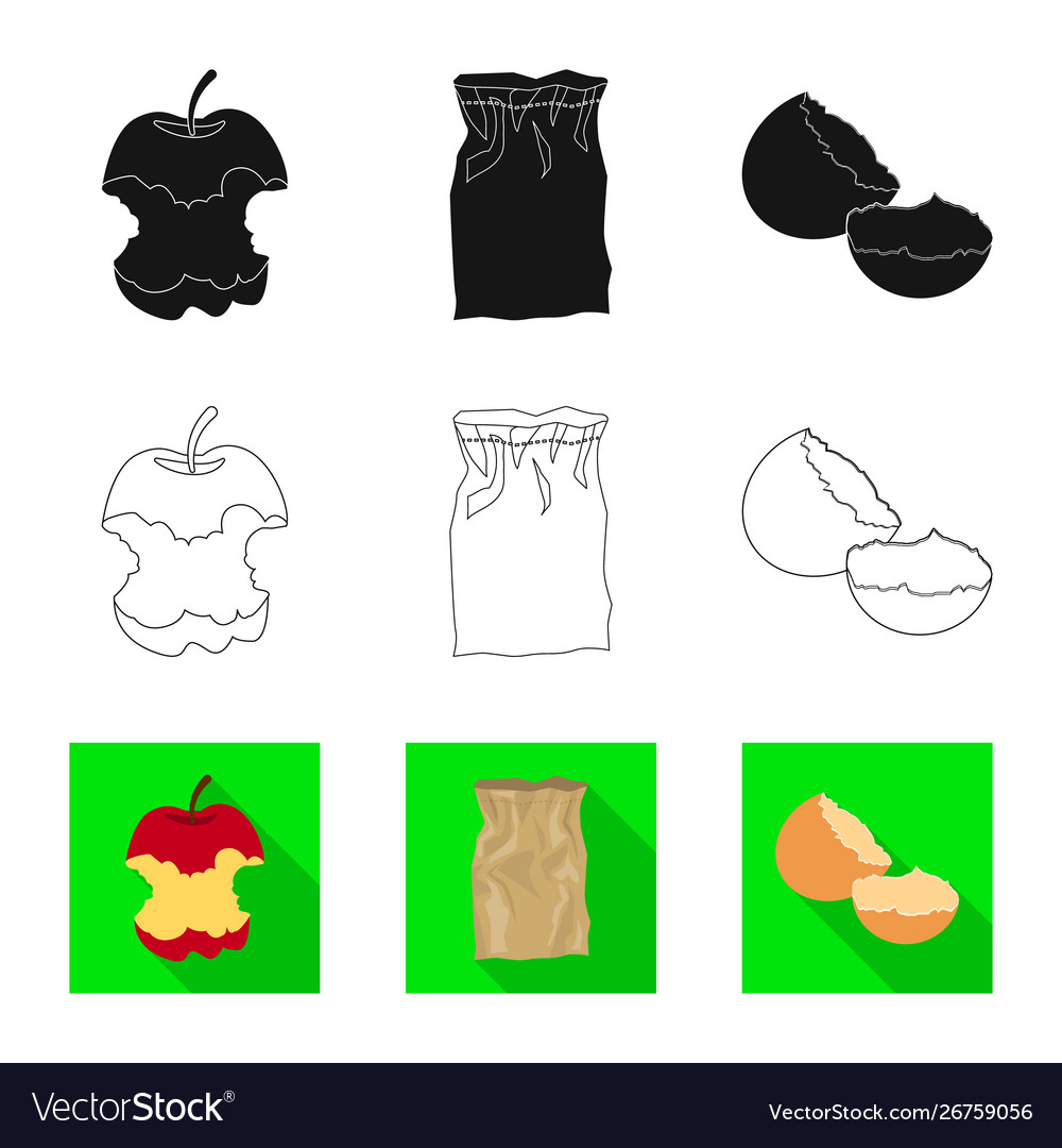 Isolated object refuse and junk sign set vector image Isolated object refuse and junk sign set