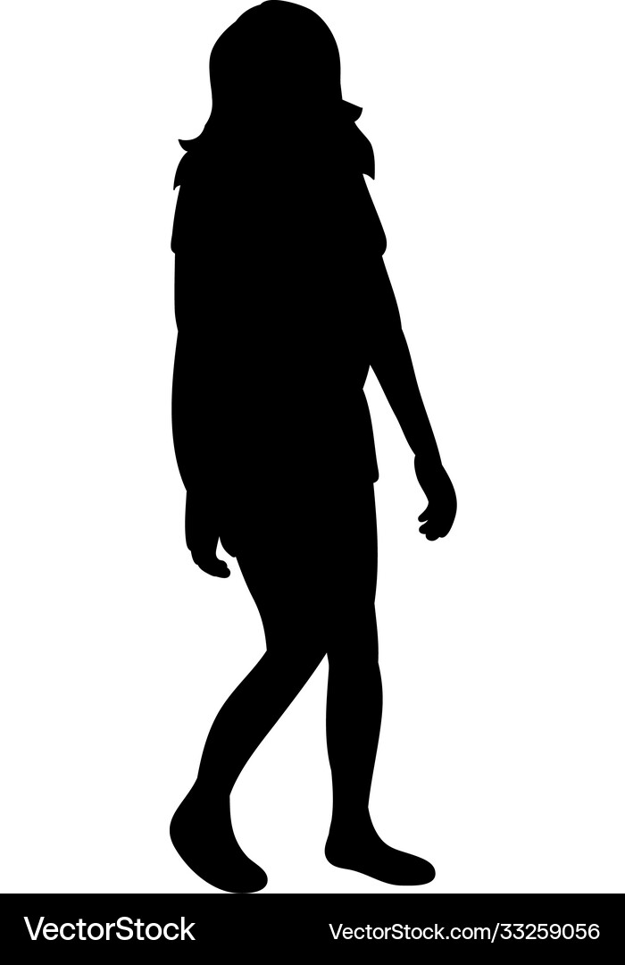 Isolated on a white background silhouette little Vector Image