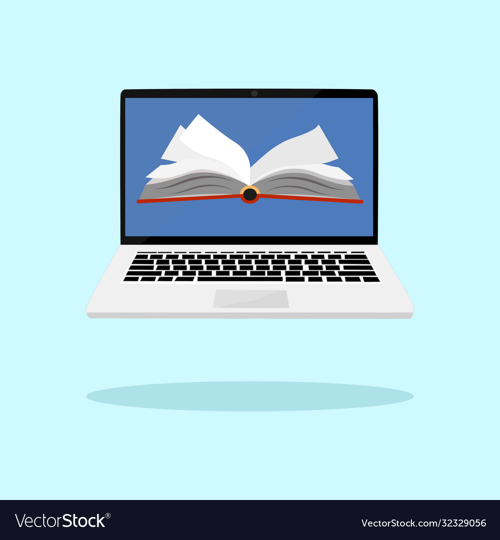 Laptop as elearning idea notebook computers vector image Laptop as elearning idea notebook computers