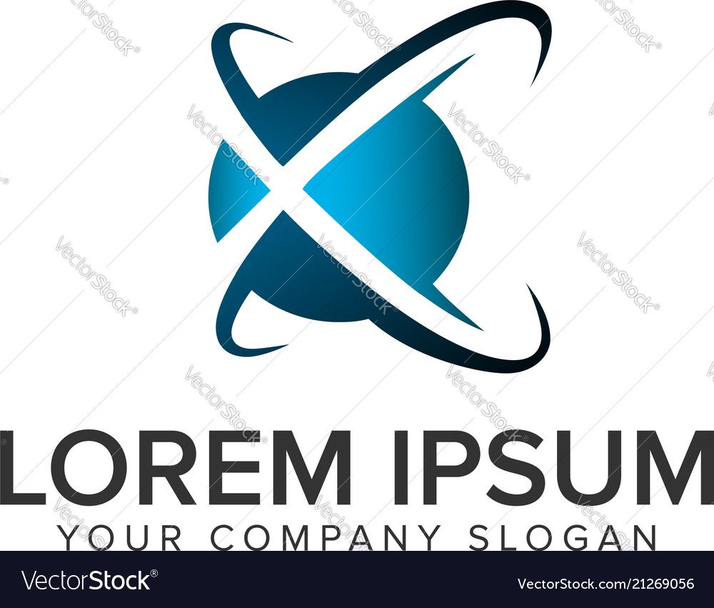 Letter x globe logo design concept template fully Vector Image