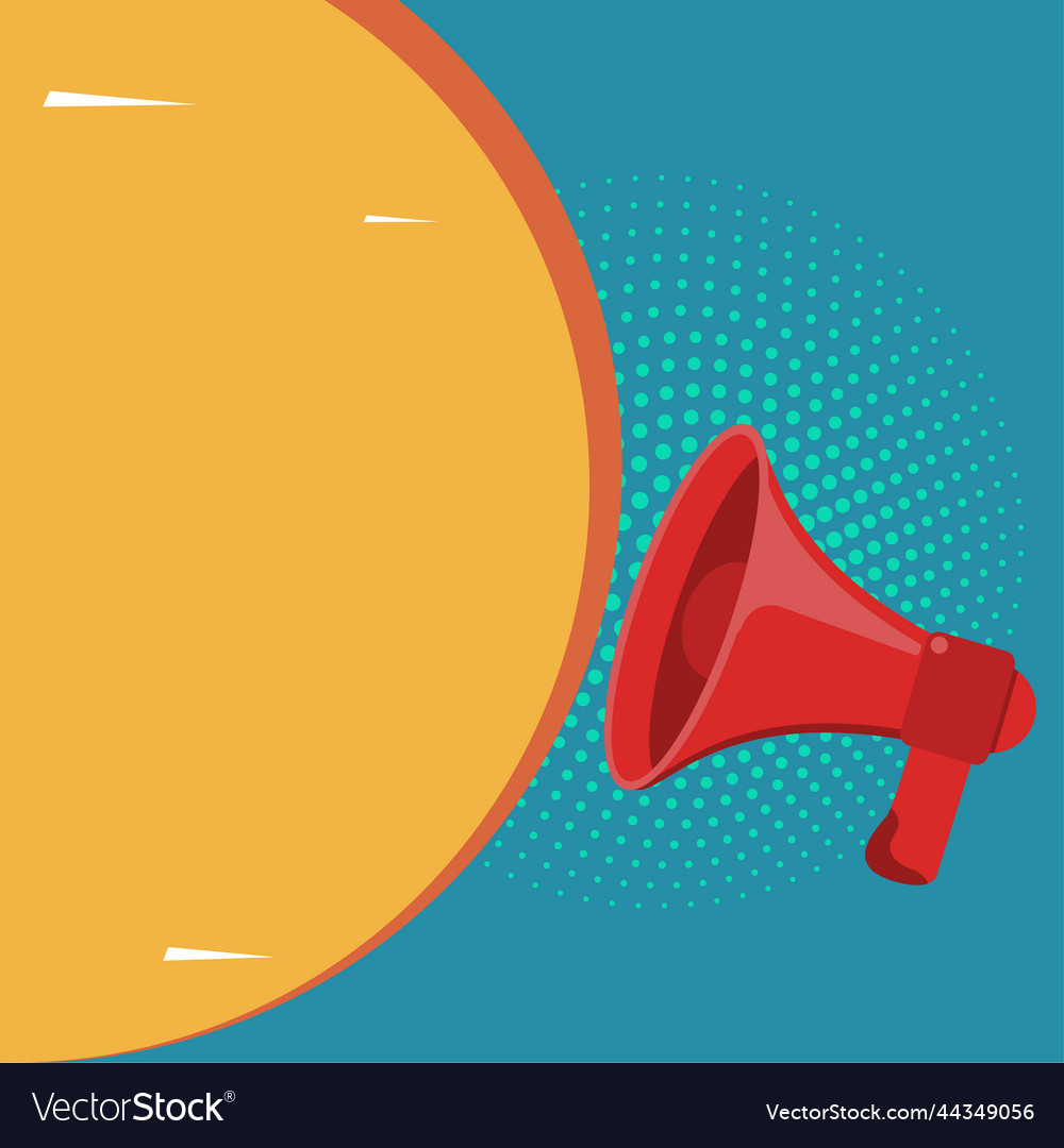 Megaphone drawing with conversation bubble