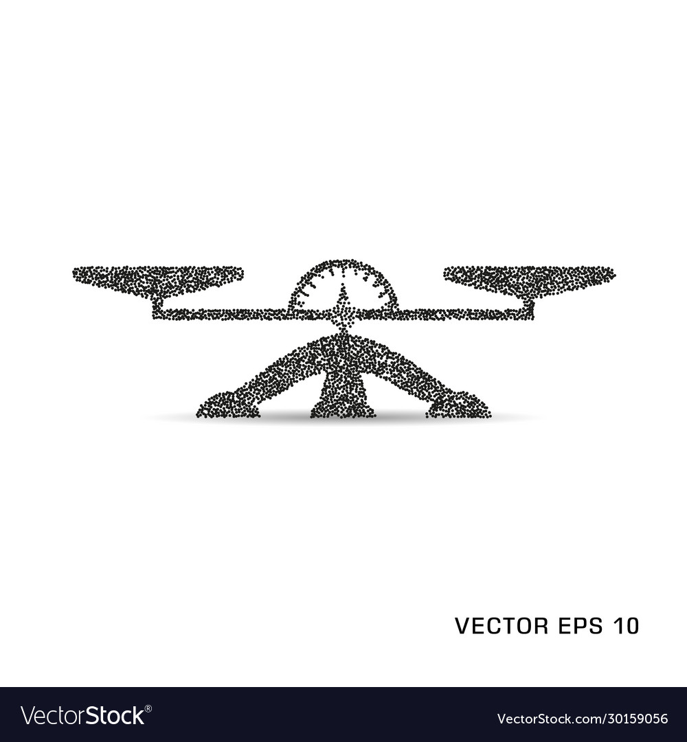 Monochrome scales with indicator and arrow