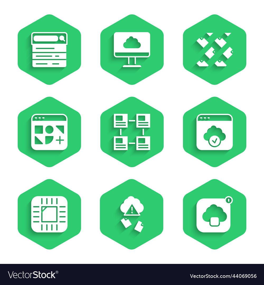 Set hierarchy organogram chart cloud hacking vector image Set hierarchy organogram chart cloud hacking