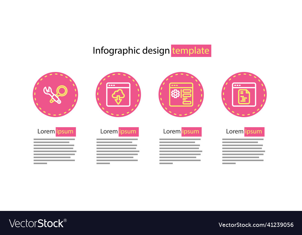 Set line browser setting software cloud vector image Set line browser setting software cloud