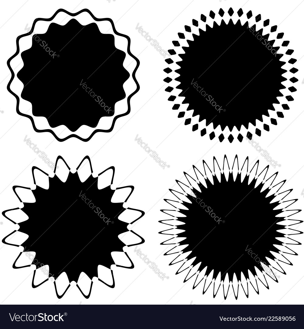 Set of 4 different geometric circular elements