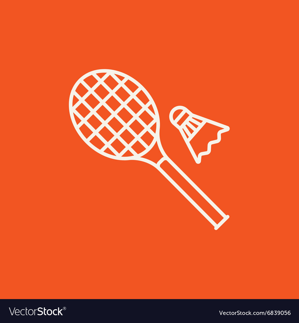 Shuttlecock und Badminton Racket Linie Icon