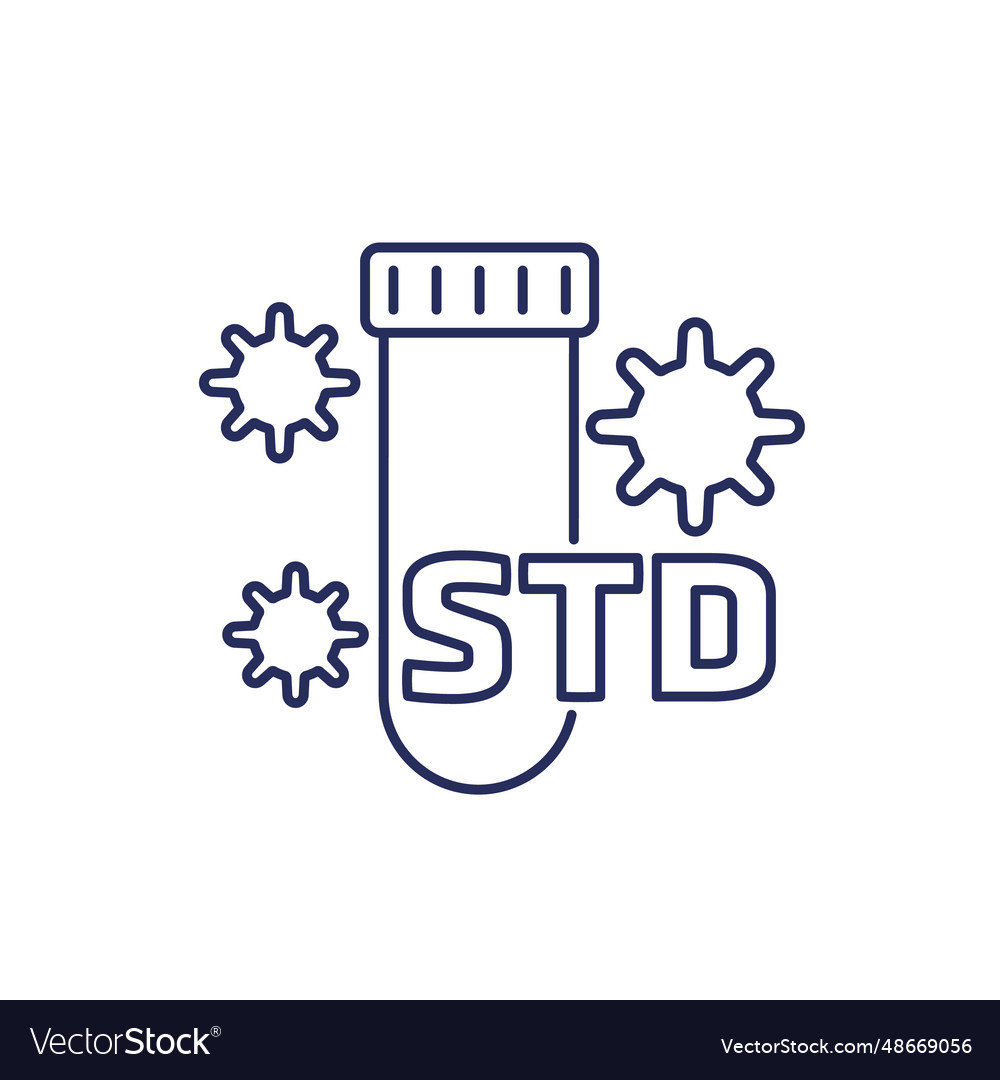 Std test icon on white line vector image Std test icon on white line