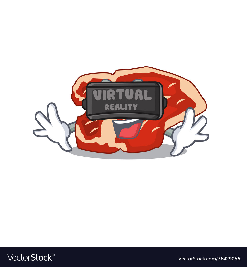 T-bone play a game with virtual reality headset