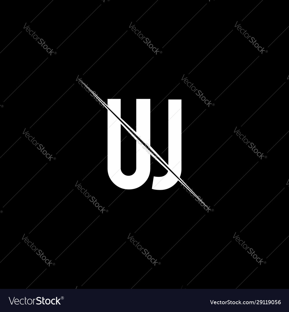 Uj logo monogram with slash style design template