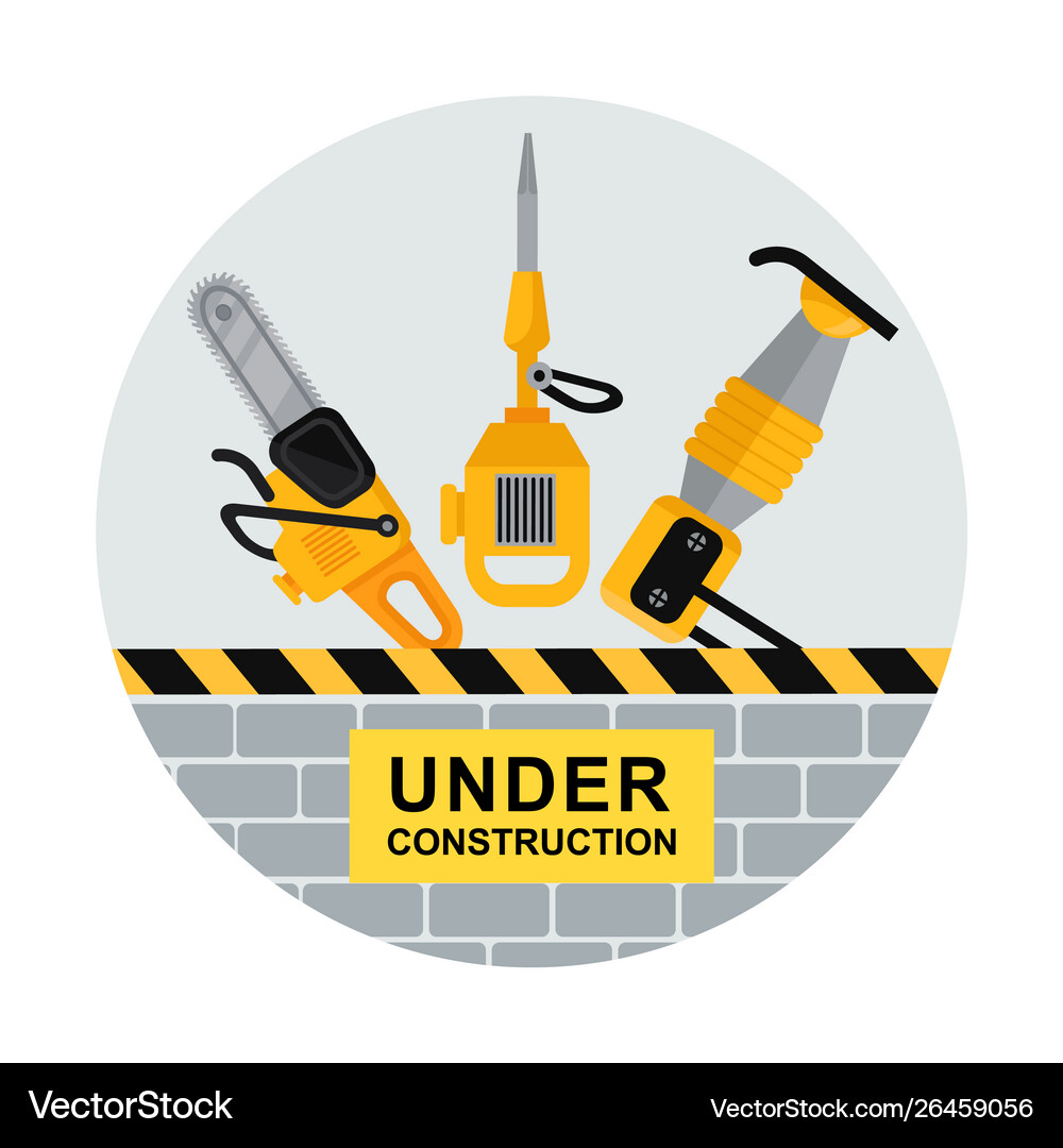 Under construction flat Royalty Free Vector Image