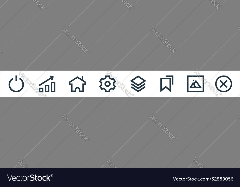 User interface line icons linear set quality vector image User interface line icons linear set quality