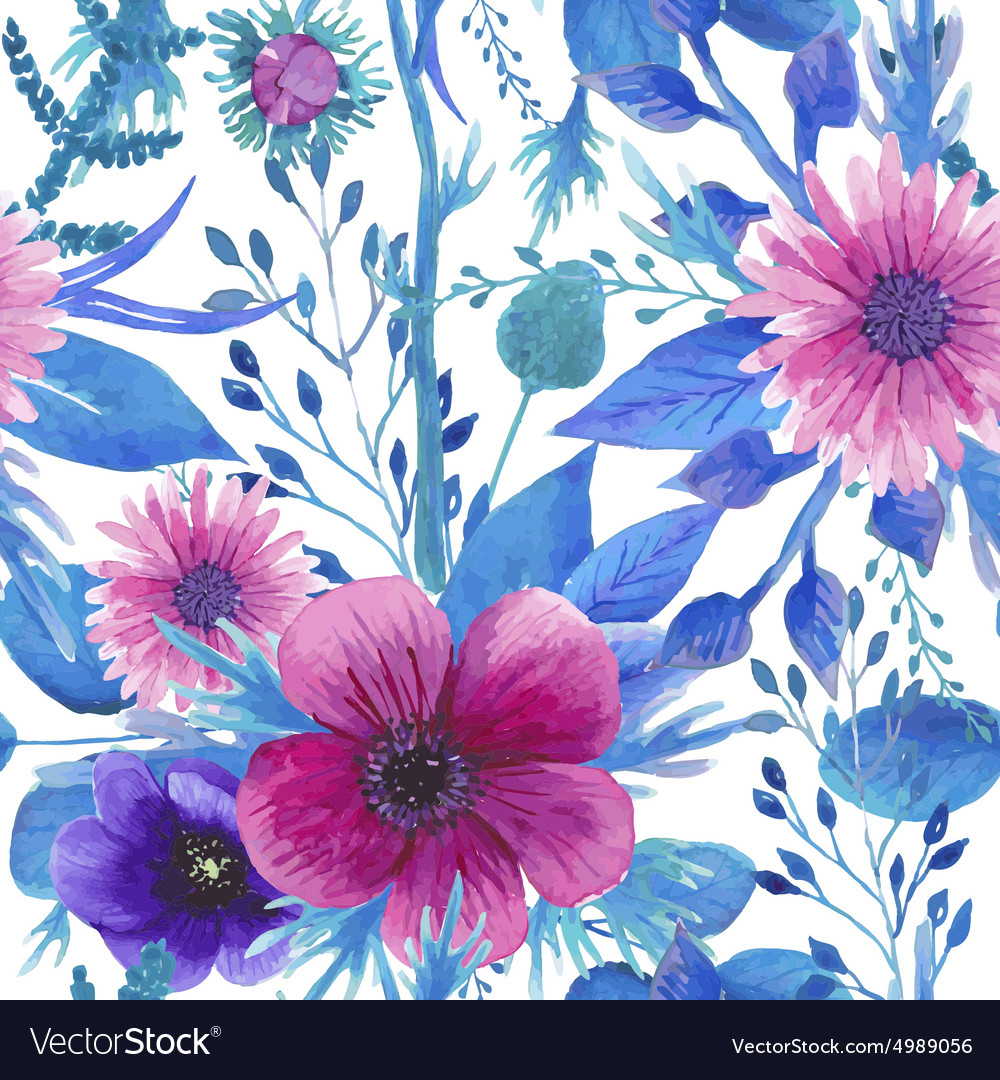 Watercolor seamless floral pattern