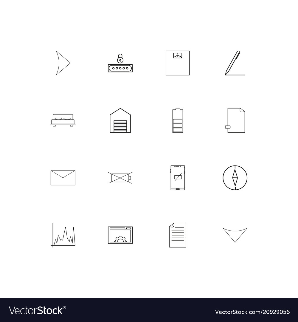 Web-Anwendungen lineare dünne Symbole gesetzt umrissen vector image Web-Anwendungen lineare dünne Symbole gesetzt umrissen