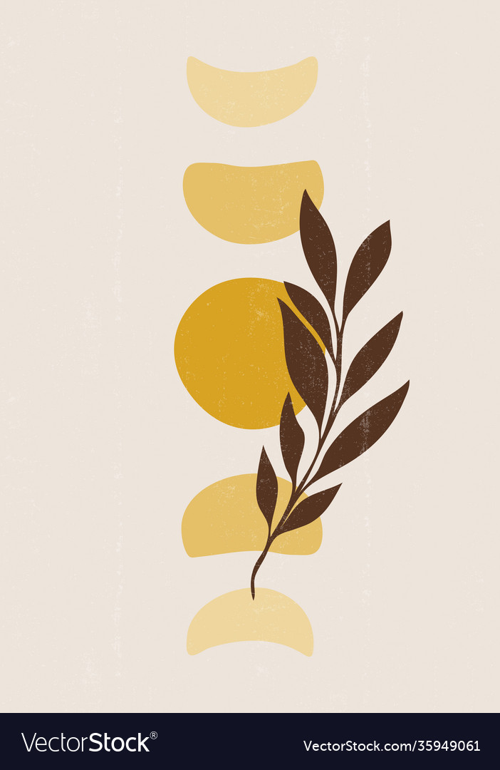 Background with moon phases print boho minimalist