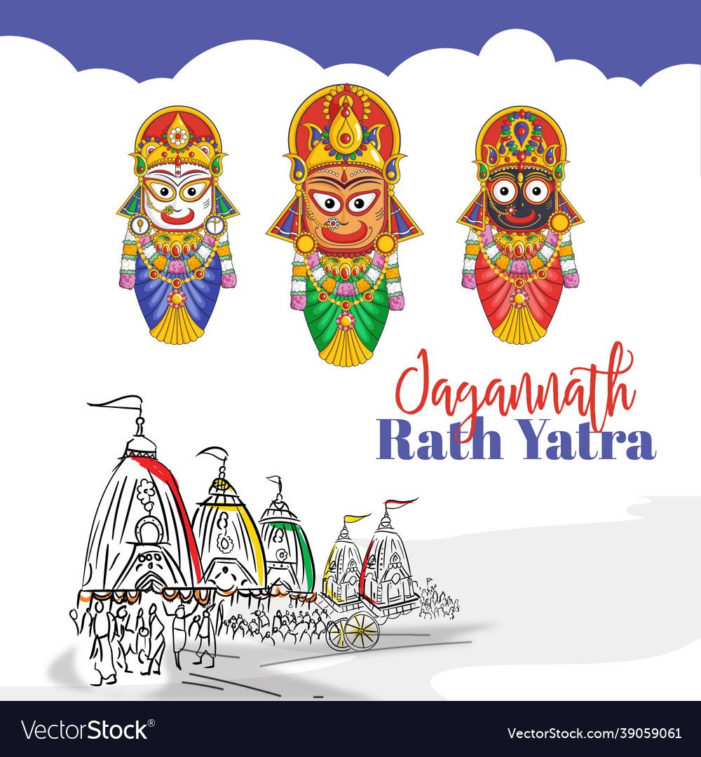 Banner design of jagannath rath yatra Royalty Free Vector