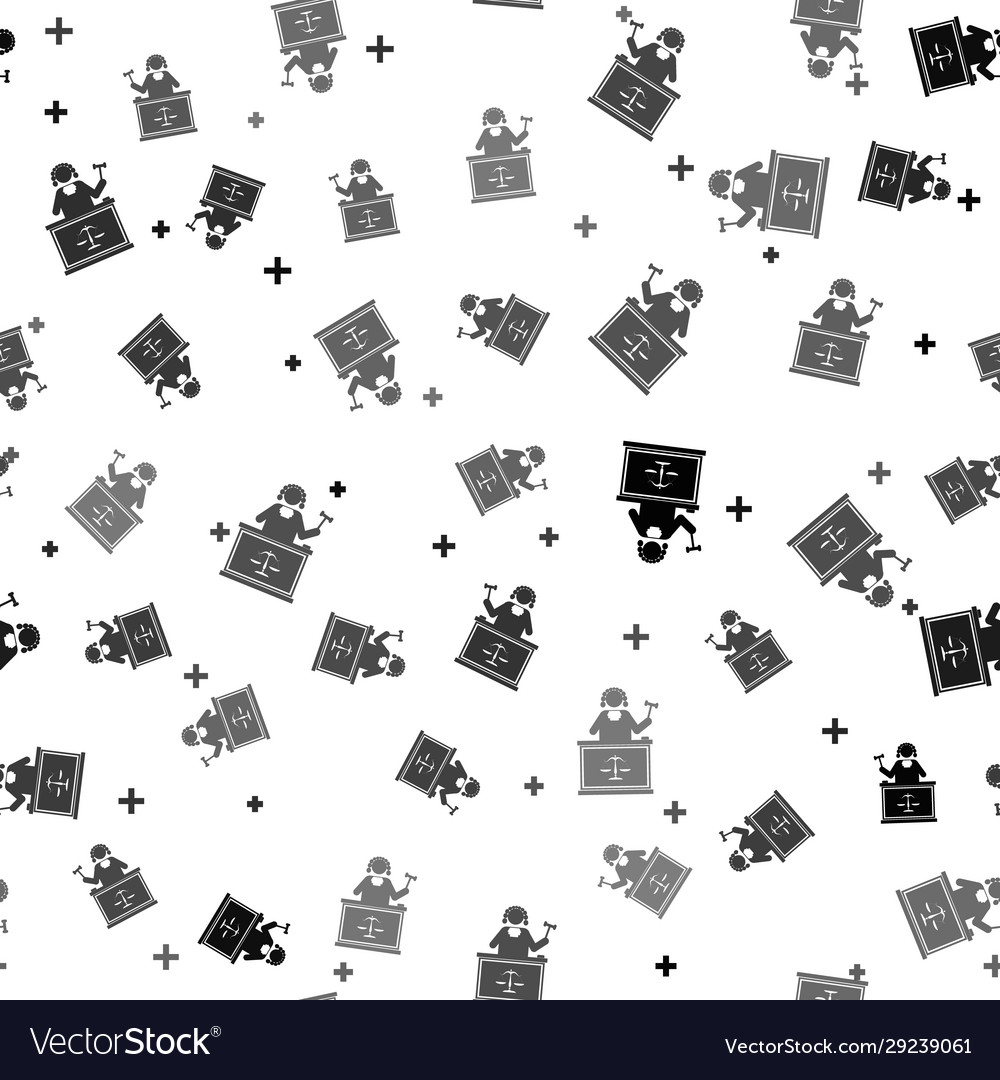 Black judge with gavel on table icon isolated Vector Image Black judge with gavel on table icon isolated