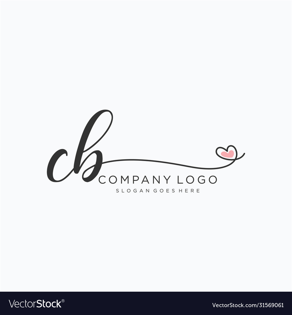 Cb initial handwriting logo design