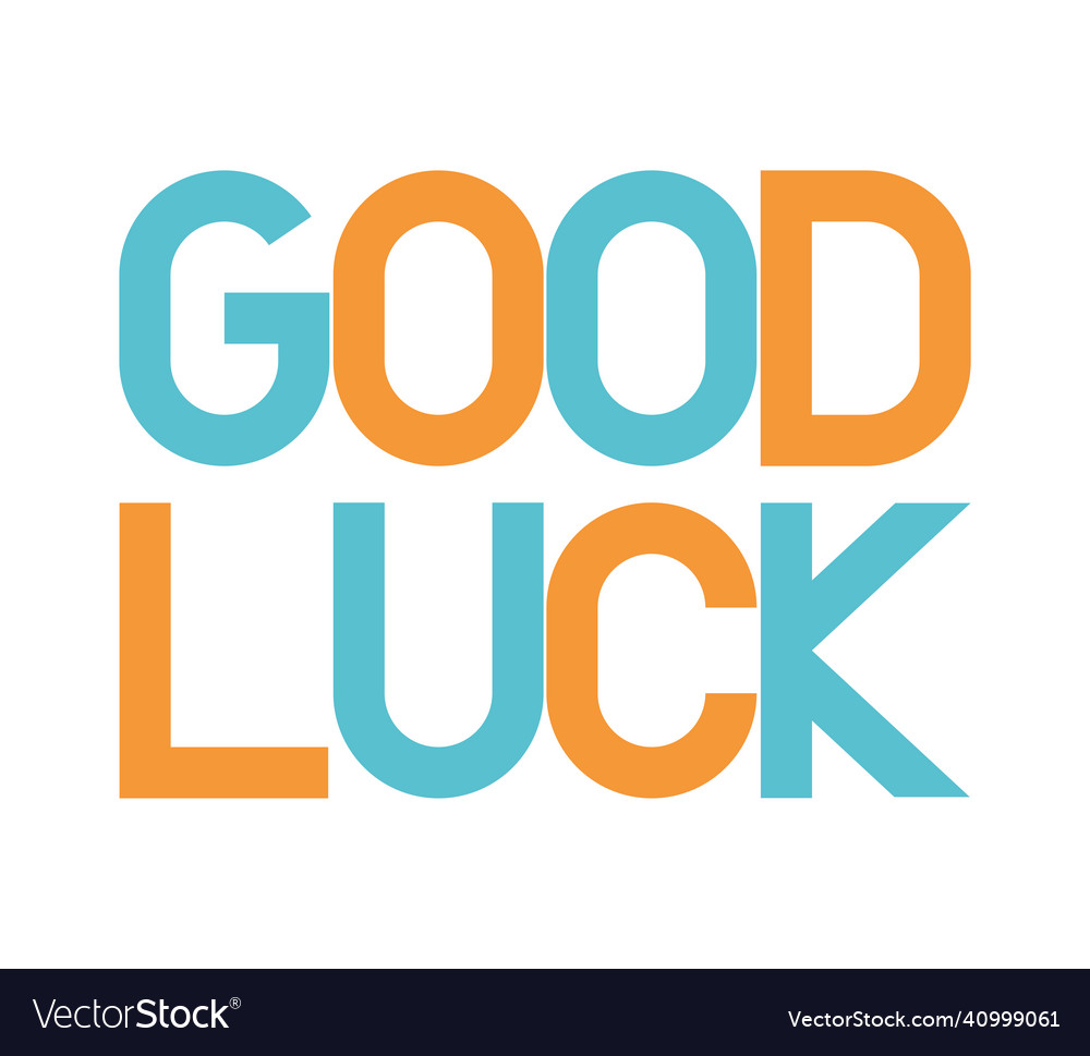 Colored good luck lettering Royalty Free Vector Image