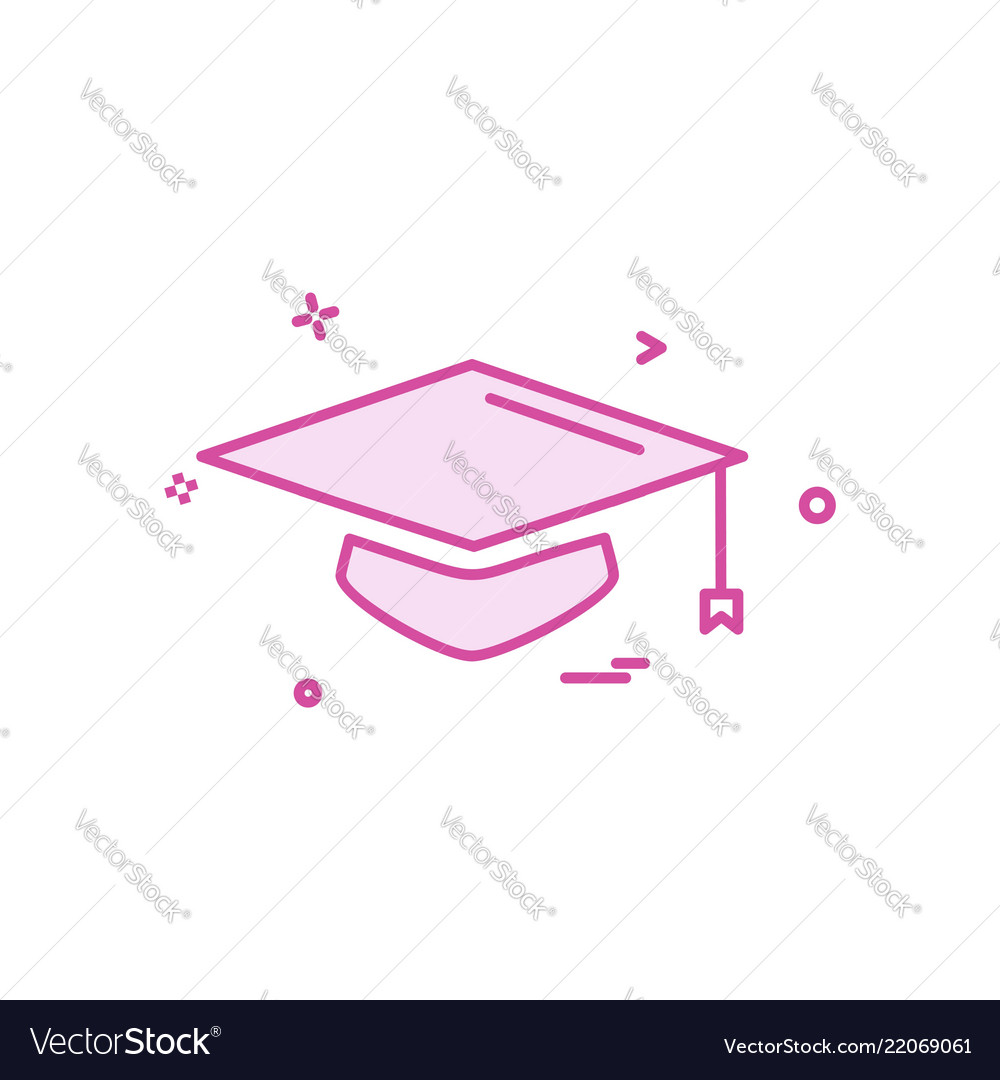 Convocation cap icon design Royalty Free Vector Image