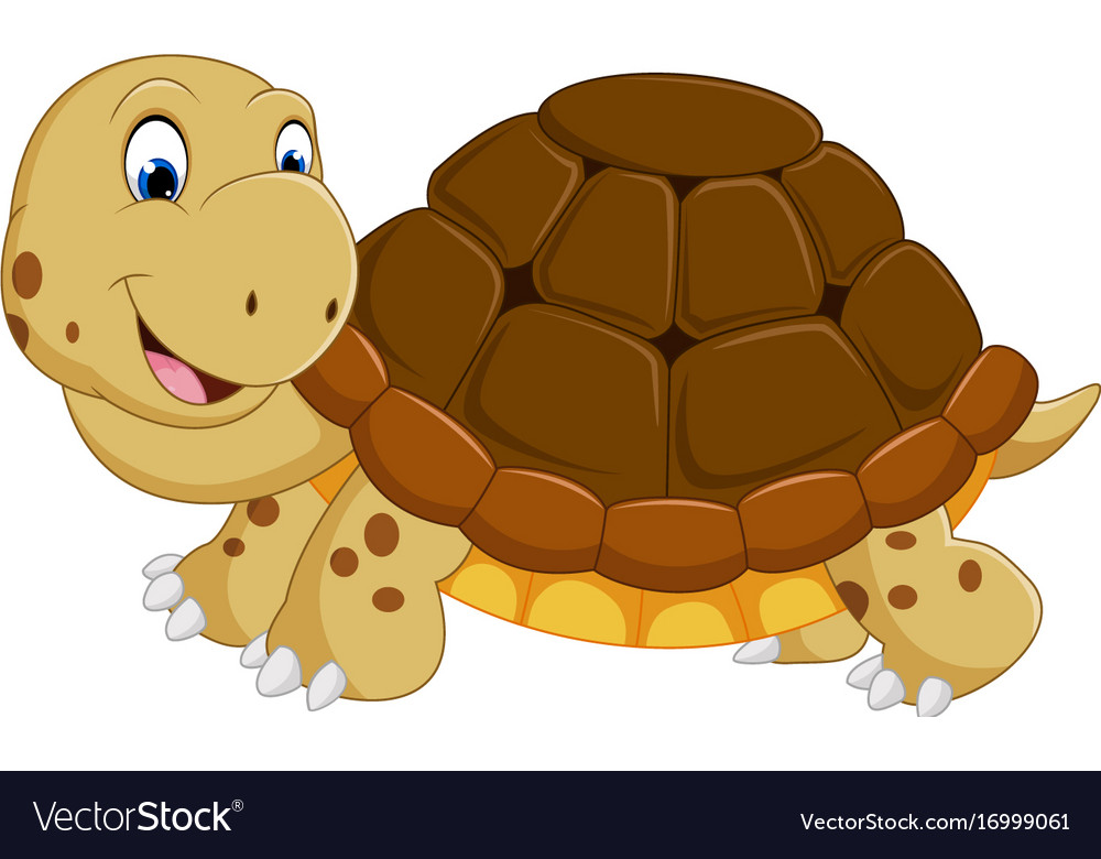 Cute turtle cartoon running Royalty Free Vector Image