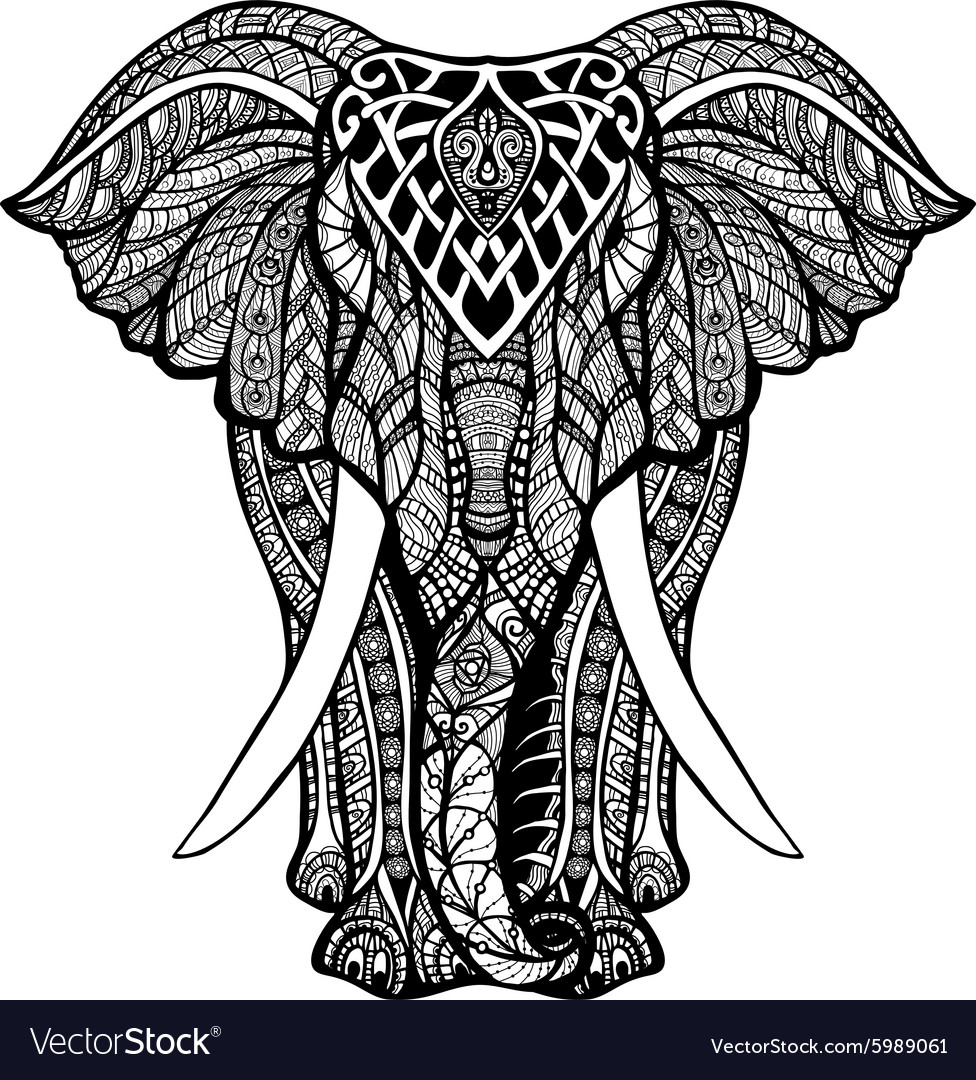 Decorative elephant Royalty Free Vector Image - VectorStock