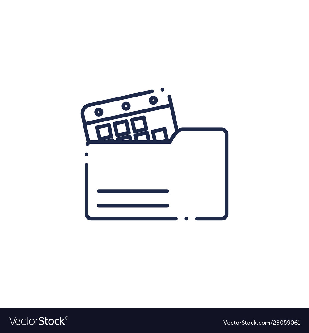 Folder with paper document file line style