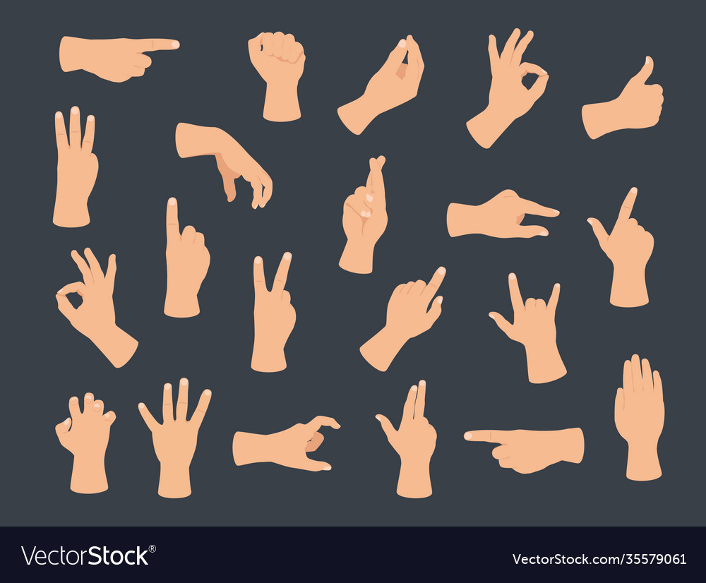 Gesturing hand set with counting gestures Vector Image