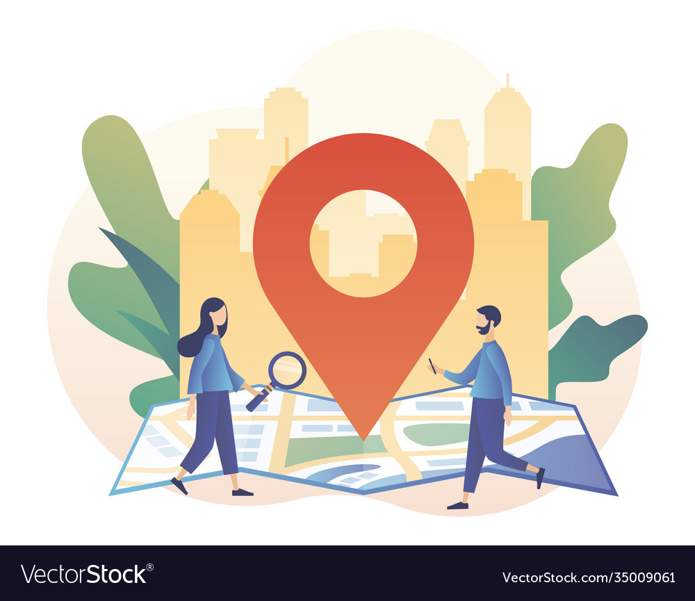 Gps Navigation Konzept kleine Mädchen Suche