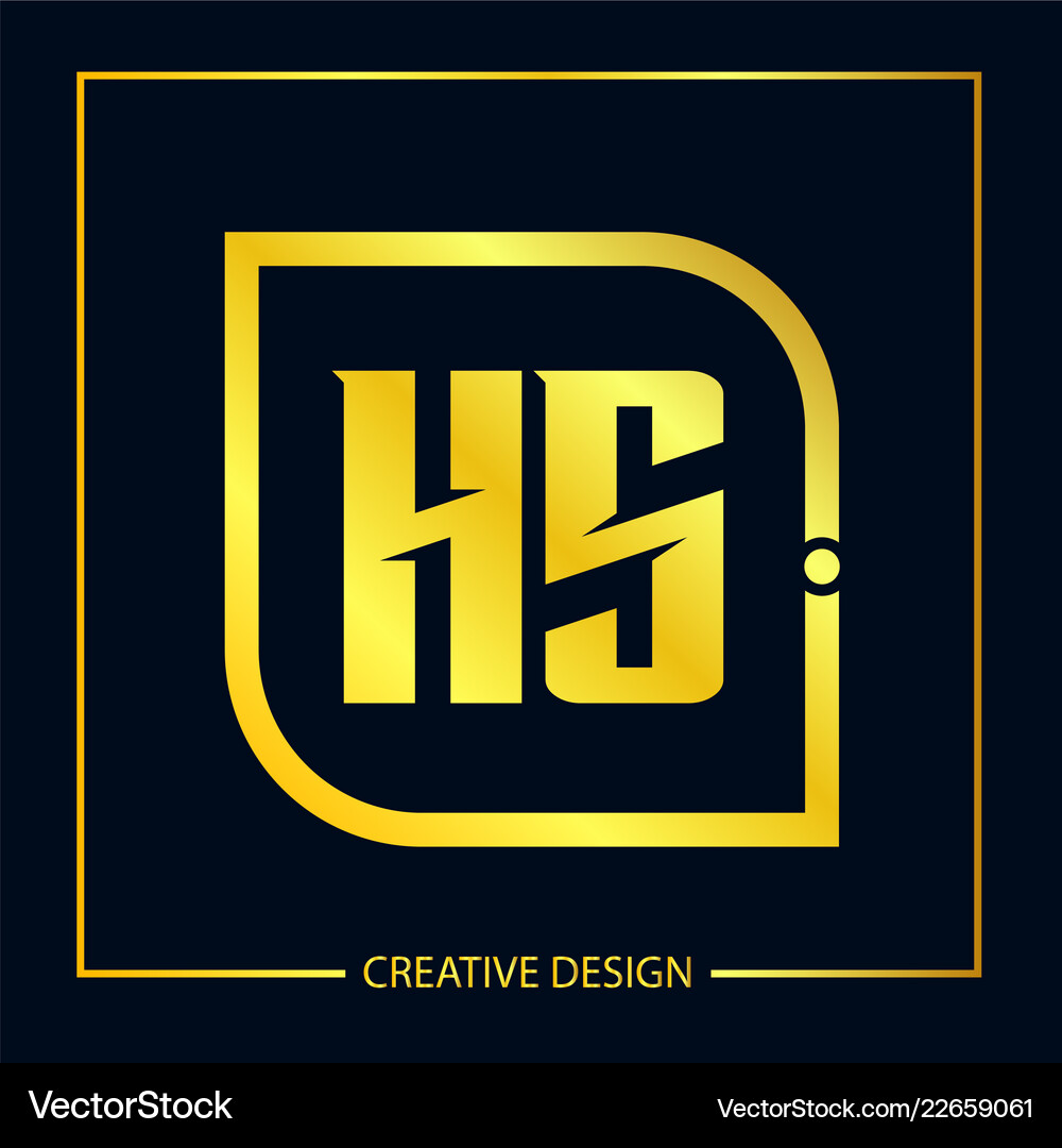 Initial letter hs logo template design Royalty Free Vector