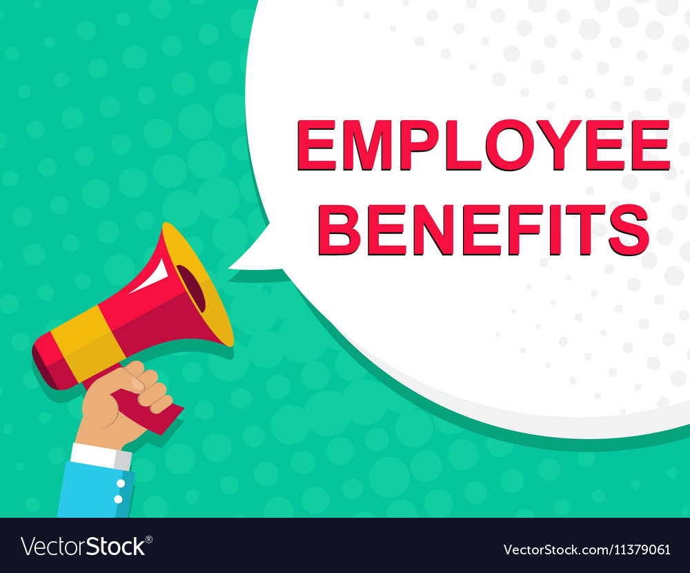 megaphone-with-employee-benefits-announcement-vector-image