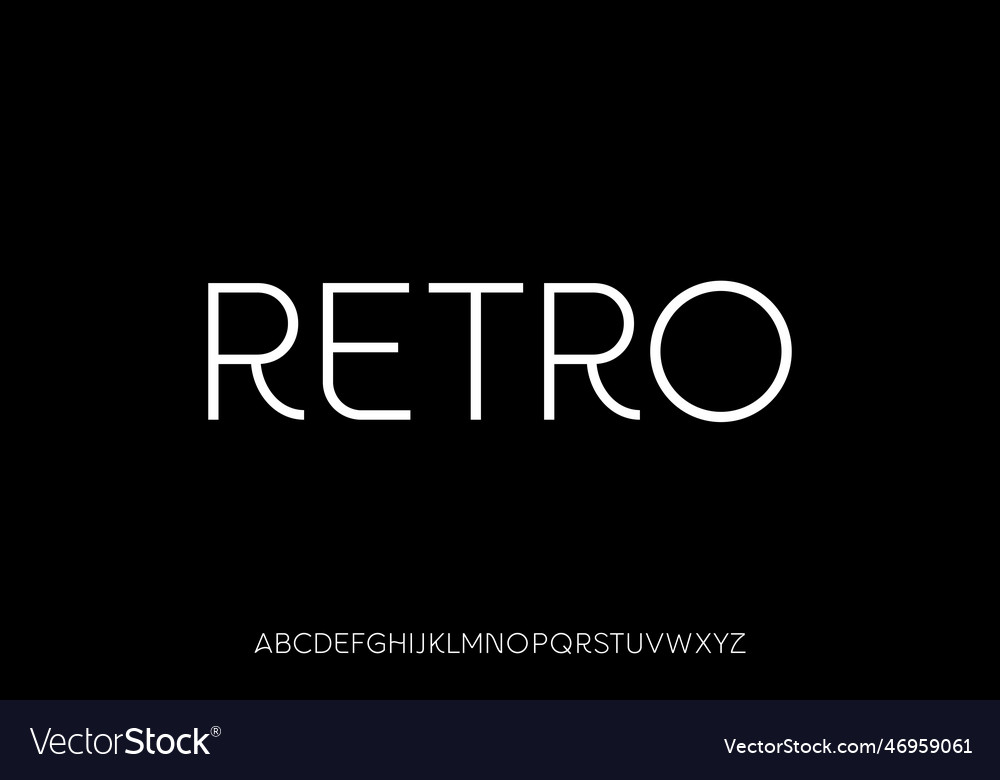 Minimal and clean sans serif retro line font vector image Minimal and clean sans serif retro line font