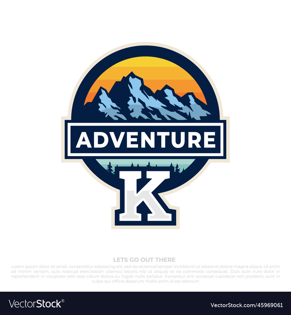 Bergreise Embleme Camping Outdoor Abenteuer vector image Bergreise Embleme Camping Outdoor Abenteuer