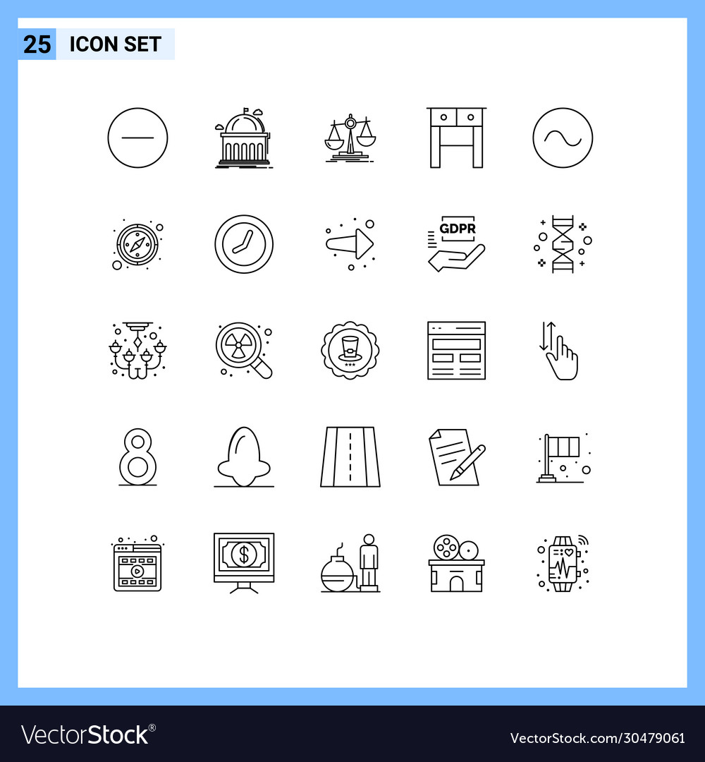 Pictograph set 25 simple lines sound table